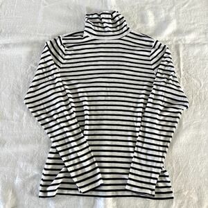 Aerie Navy White Stripe Turtleneck Long Sleeve